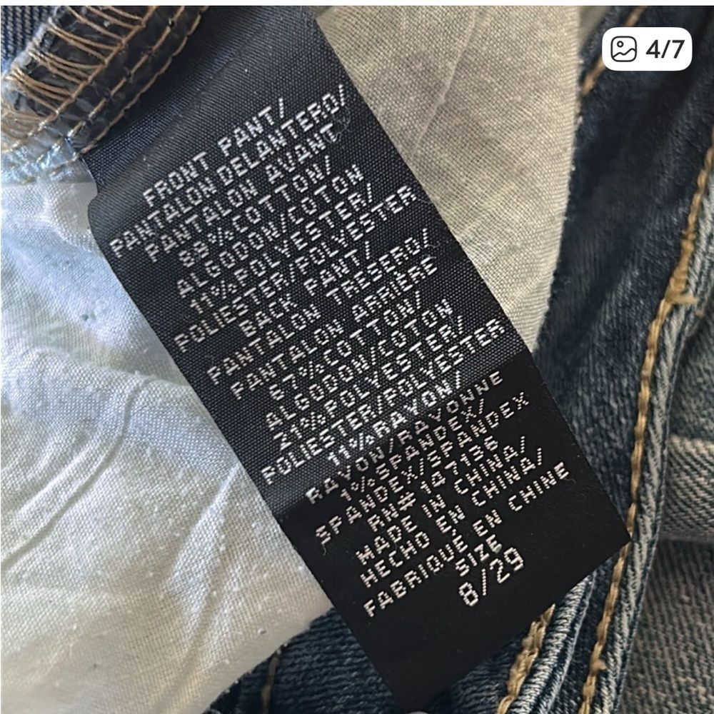 1822 Denim Elise Hybrid High Rise Ankle Straight Leg Release Hem Jean 8/29 blue - Picture 4 of 6